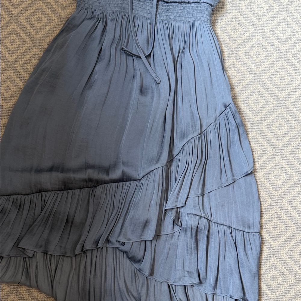 Banana Republic Slate Blue Ruffle-Trim Midi Dress - Picture 4 of 6